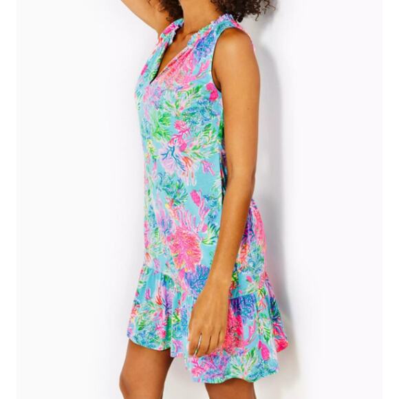 LILLY PULITZER Womens Malone Dress XL Cay to My Heart Blue Celestial Blue NWT - Picture 4 of 14